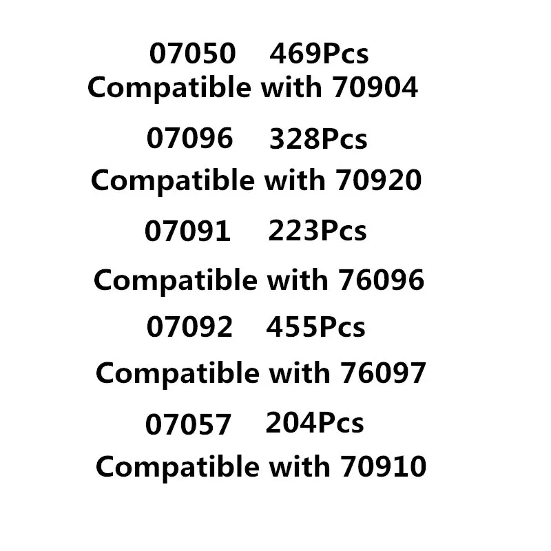 

IN STOCK 07050 07096 07091 07092 07057 Movie Hero series Building Blocks Brick Christmas gift Toys 70904 70920 76096 76097 70910