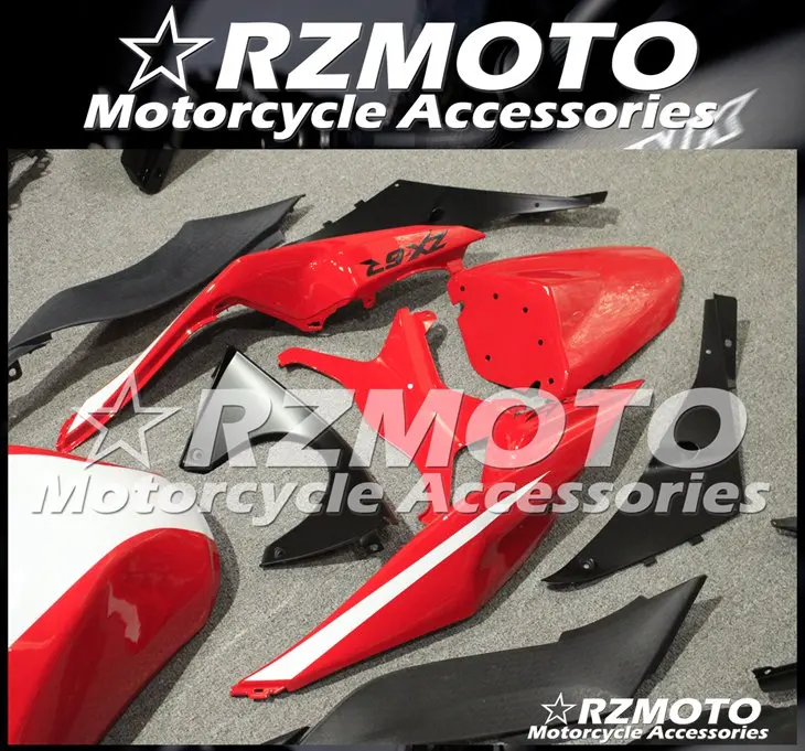 

New ABS whole Fairings kit Fit for Kawasaki Ninja ZX-6R 636 09 10 11 12 ZX6R 2009 2010 2011 2012 Red white + Tank cover