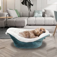 pet bed cat litter dog kennel plush round deep sleeping bed warming with removable pad pet kennel removable and washable zipper