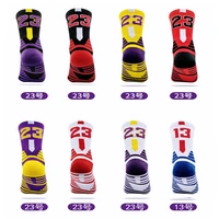 middle tube basketball socks adult kids thick bottom sports socks non slip basketball players number sports towel socks