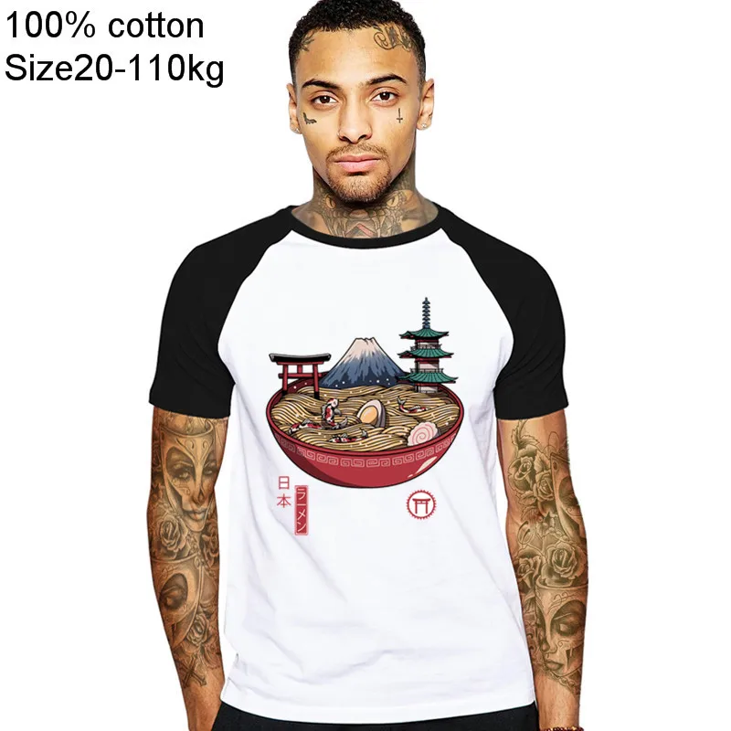 Радужные рамен японская кухня кои культура японские летние уличные футболки 100%