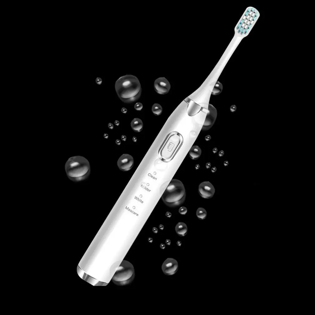 

Ultrasonic Electric Toothbrush Adult Timer Brush 4 Modes USB Charger Rechargeable IPX7 Tooth Brush Replacement Heads Set