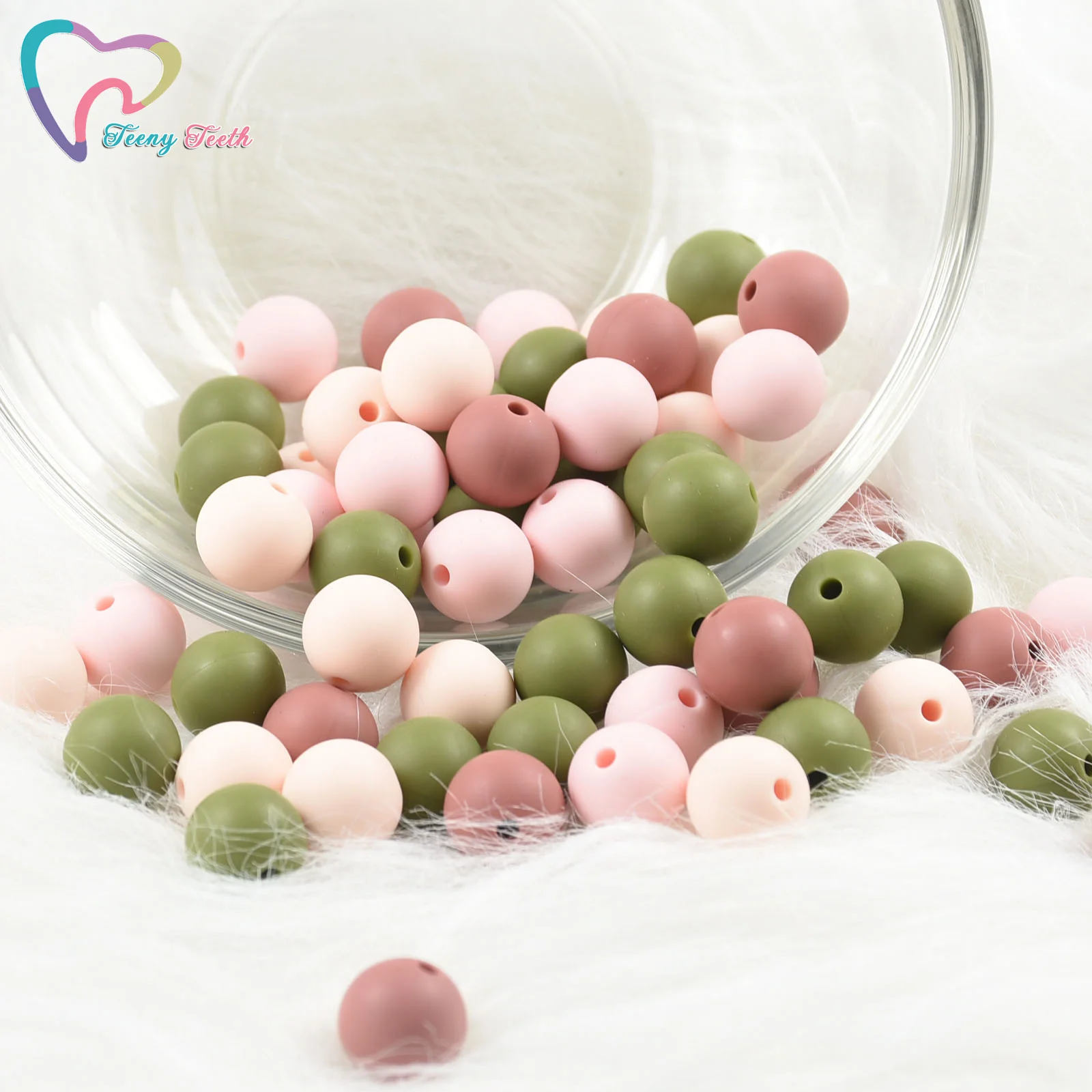 20 шт. 4 цвета смешанных 12-15 мм Силиконовые Круглые свободные бусины ювелирных