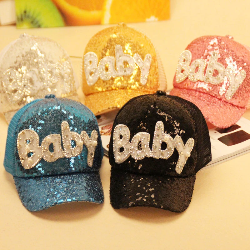 Little Girls Cartoon Baseball Cap Shining Snapback Hat Baby Sun Hats for A Boy Children Summer Toddler Kids | Детская одежда и