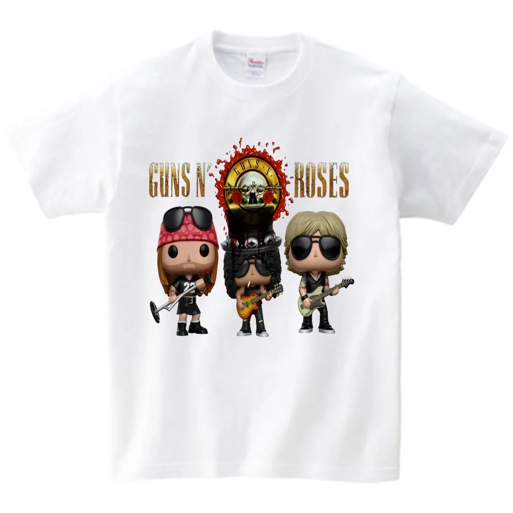 Camiseta de manga corta con cuello redondo para niños y niñas, camisa de manga corta con estampado de Slash Rock Band Gun N Roses, ropa informal a la moda para bebés