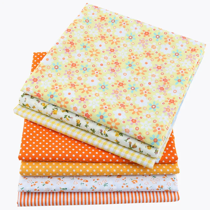 7 шт. желтая Стеганая Ткань 100% хлопок потертая 50x50 см|cotton knit fabric|fabric reviewfabric lady |