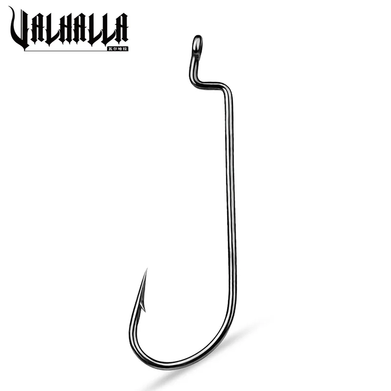 

Рыболовные крючки VALHALLA, 10 шт./лот, из углеродистой стали, узкий крючок, 6 #-5/0 #, для крючка с бородкой Мягкая приманка в виде червей, для карпа, о...