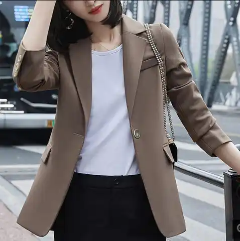 Женский Осенний блейзер для отдыха, профессиональный пиджак для женщин, офисное Женское пальто 4xl, черные куртки