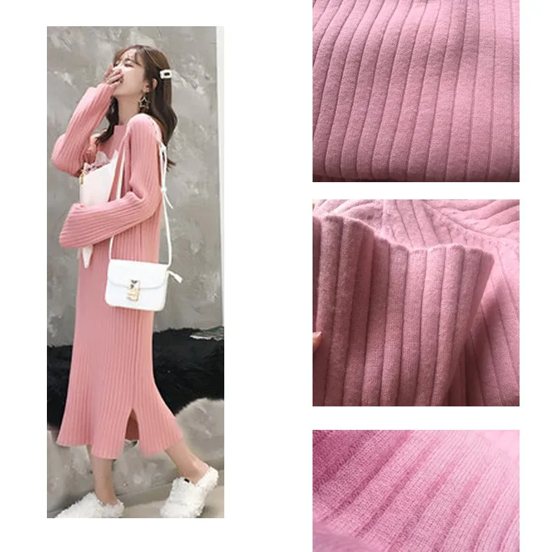 Модные Повседневные размера плюс цвет РОЗОВЫЙ с круглой горловиной свободного