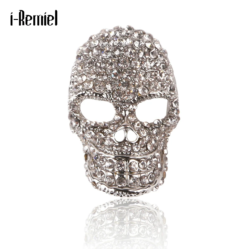 Высококачественная брошь в виде черепа со стразами Темпераментная Женская и