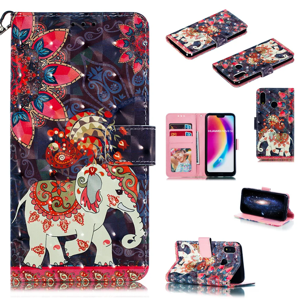 Чехол с рисунком для huawei P20 Lite, чехол P30 mate 20 10 Lite, чехол-книжка mate 20 X Pro, чехол с откидной крышкой и подставкой, чехол Huewai Huawai - Цвет: Светло-зеленый