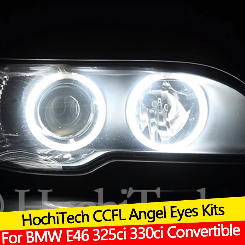 

Hight Quality CCFL Angel Eyes Kit Warm White Halo Ring For BMW E46 325ci 330ci Convertible Coupe LCI xenon headlight Demon Eye