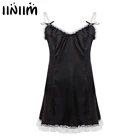 Iiniim Мужское нижнее белье для сатинок ночное белье кружевное комбинированное платье Горячие комбинации Сорочки Пижама для геев кросс-платье нижнее белье костюмы сексуальное платье