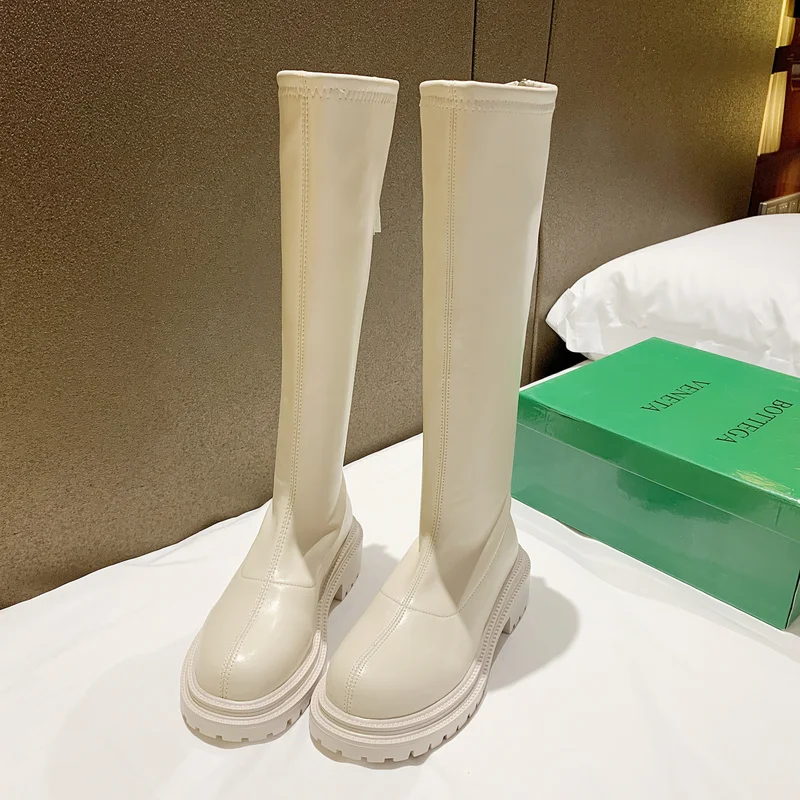 

Женские ботинки, Дамская обувь, ботильоны без шнуровки, нескользящая Мягкая обувь на платформе из искусственной кожи, женская модная осенне...