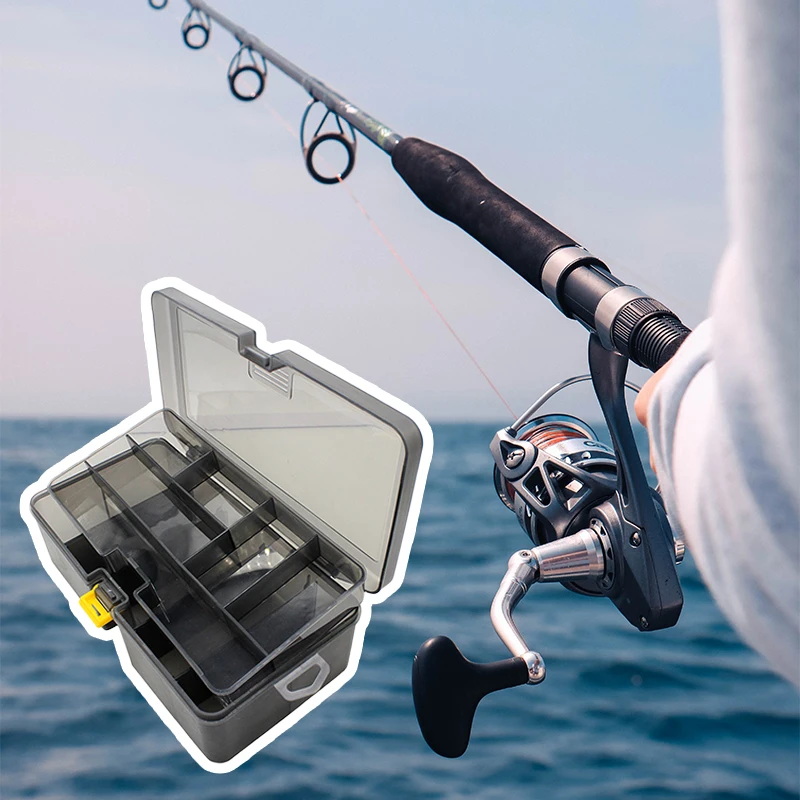 

Fishing Tackle Boxes Waterproof Plastic Double Layer Fishing Tackle Lures Hook Bait Box Storage Case Fishing Tool Accessories