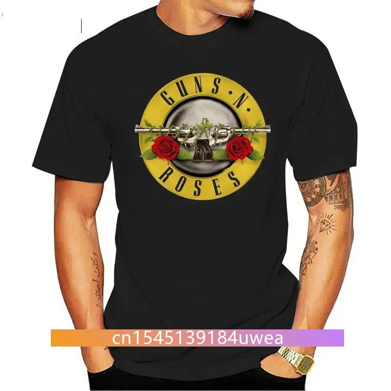 

Gun Roses Women T-Shirt Official Classic Rock Band Circle Logo Tee