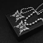 Ошейник kpop 2000s, с подвеской в виде бабочки, из нержавеющей стали