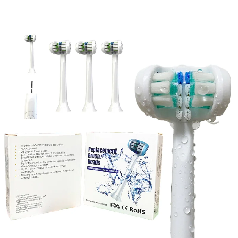 

Suitable for HX3/6/9 Toothbrush 3d Children Adult Three-sided Wrapped Sonic Electric Toothbrush Replacement Head