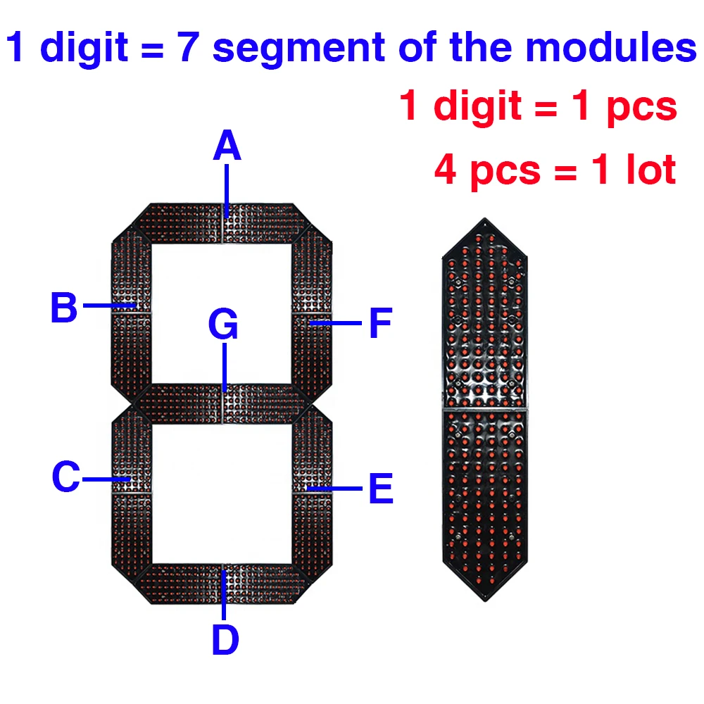 Уличный 7 семисегментный светодиодный цифровой номер 4 шт./лот 32 дюйма красный