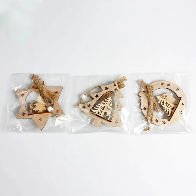 Деревянная Рождественская елка креативные полые рождественские украшения