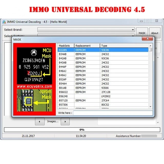 

RIOOAK IMMO Universal Decoding 4.5 Remove Car Alarm System Immobilizer System Work with UPA USB WELLON Series VP/GP Galep