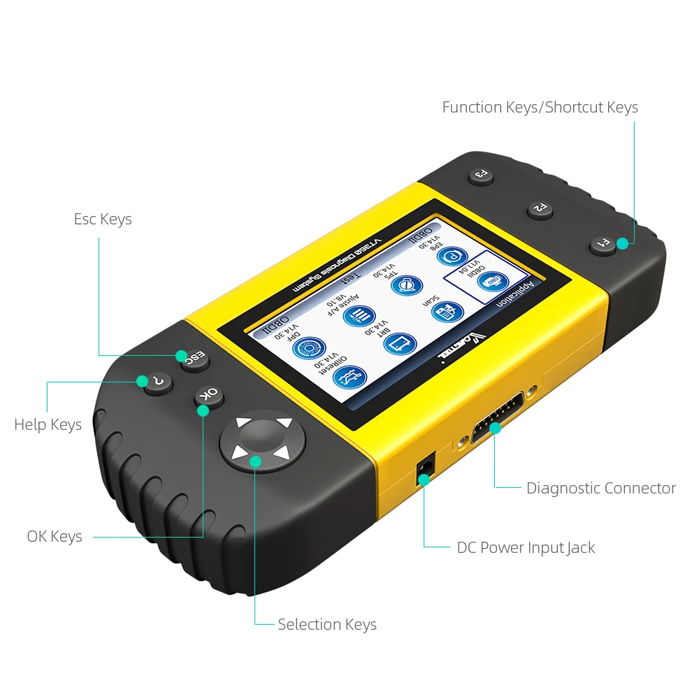VDIAGTOOL VT360 OBD2 EOBD Автомобильный сканер полная система лучше NT624 считыватель кодов