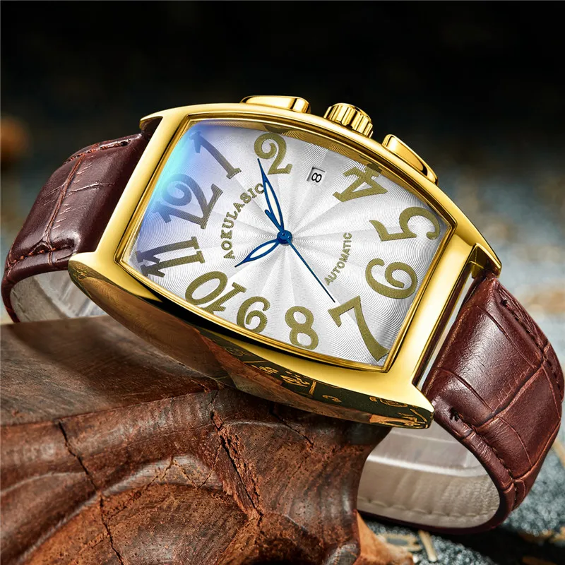 Aokulasic автоматические механические мужские наручные часы военные армейские