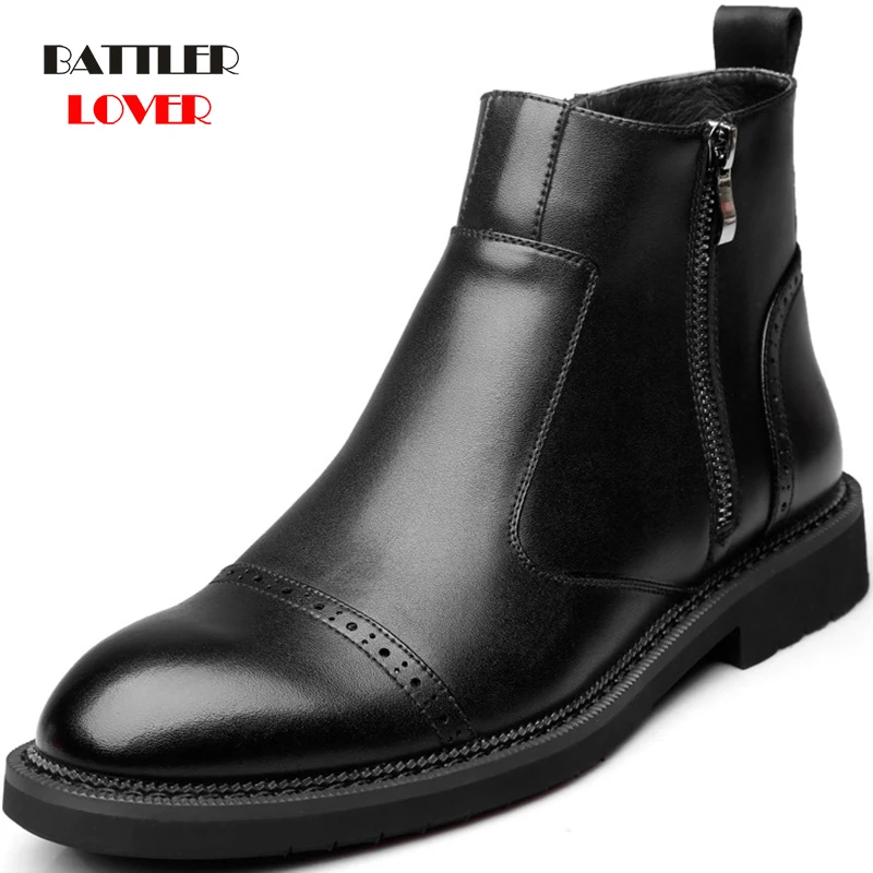 Мужские Винтажные ботинки из натуральной кожи модные повседневные броги без