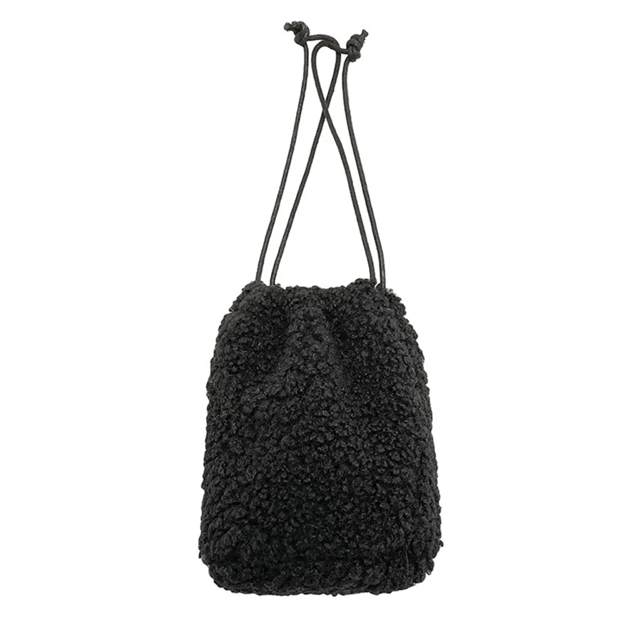 

Women's Bag Fashion Autumn and Winter New Lamb Hair Handbags Elegant Female Shoulder Tote Trend Bucket Bags New