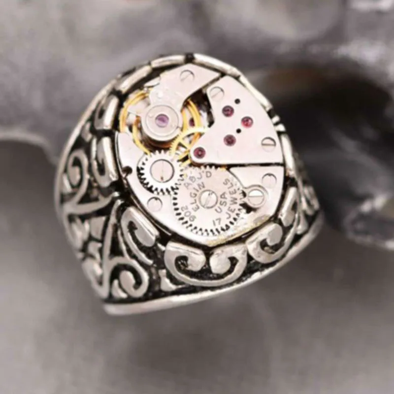 

Punk Style Complex Design Ring Metal Gear Exposure Future Ring Men Women Hip Hop Finger Accessories Cool Boy Girl Jewelry