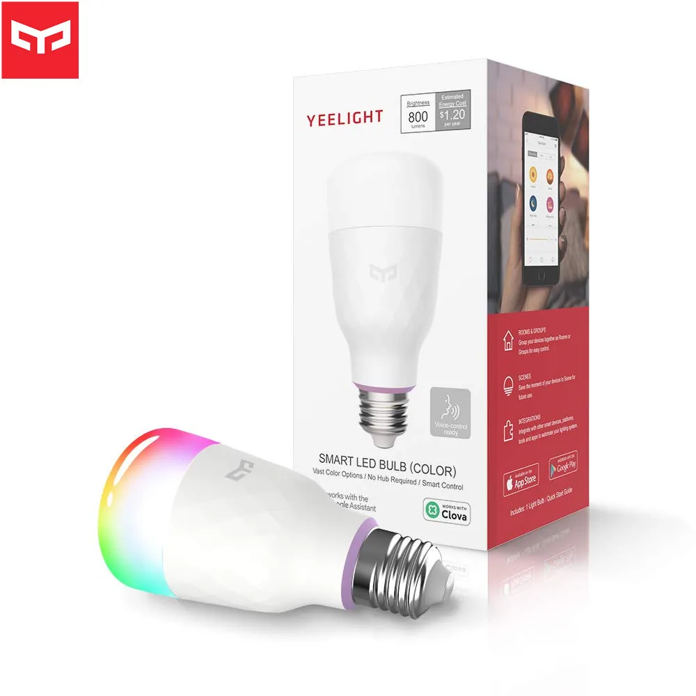 Новейшая английская версия Xiao mi Yeelight Lemon Blue II RGB светодиодный светильник умная лампа(цветная) E27 10 Вт 800 люменов управление mi App