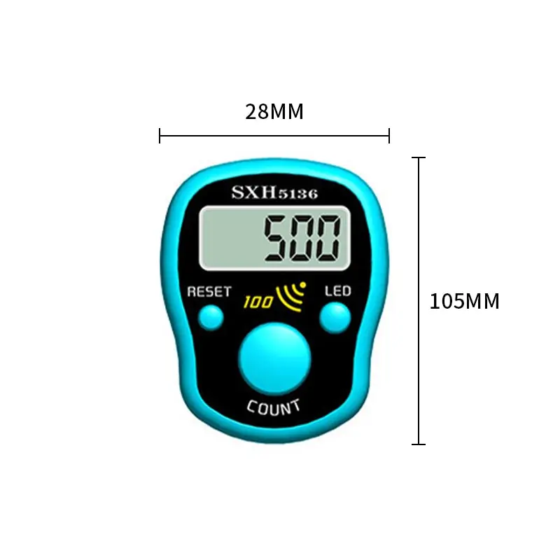 

Stitch Marker Row Hand tally Finger Counter LCD Electric Digital Display With Light For Sewing Knitting Weave Buddha Pray Soccer