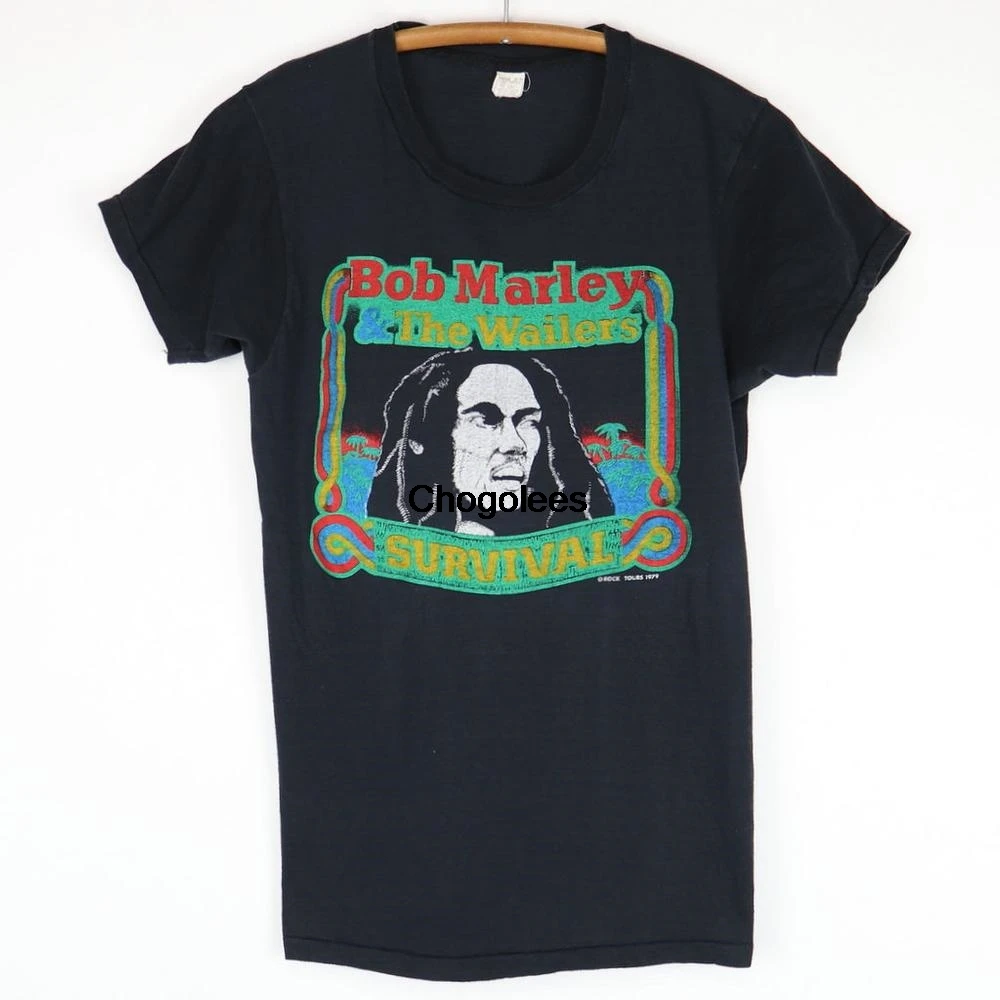 Винтажная рубашка для выживания 1979 Bob Marley And The Wailers (2)|Мужские футболки| |