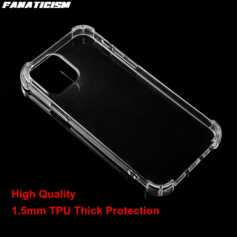 

100pcs Luxury 1.5mm Shockproof Silicone Cases For iPhone 13 Pro Max iphone13 Mini Clear TPU Shell 13Pro Airbag Phone Cover
