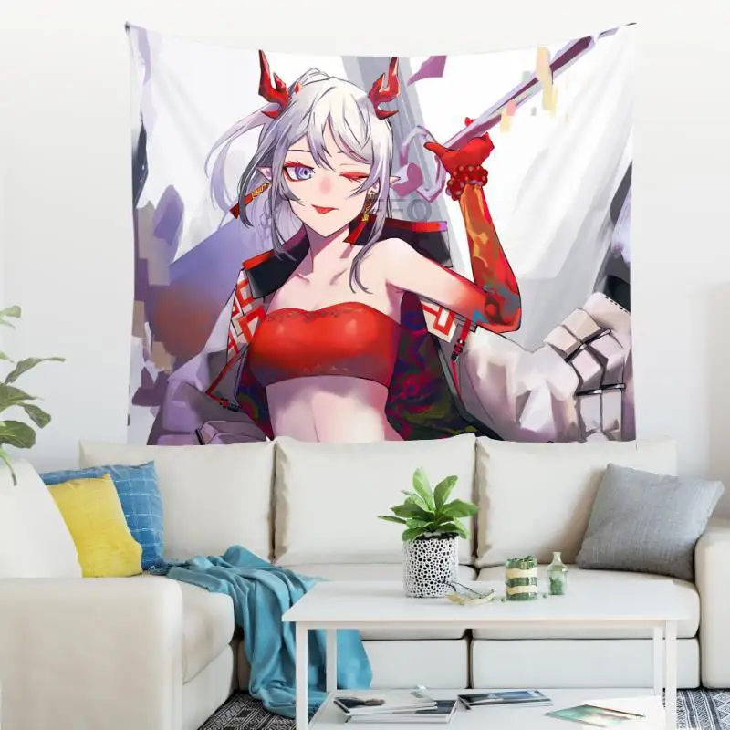 

Cartoon Little Devil Girl Tapestry Wall Hanging Sexy Anime Background Tapestry Bedroom Living Room Decoration Tapestries Bohemia