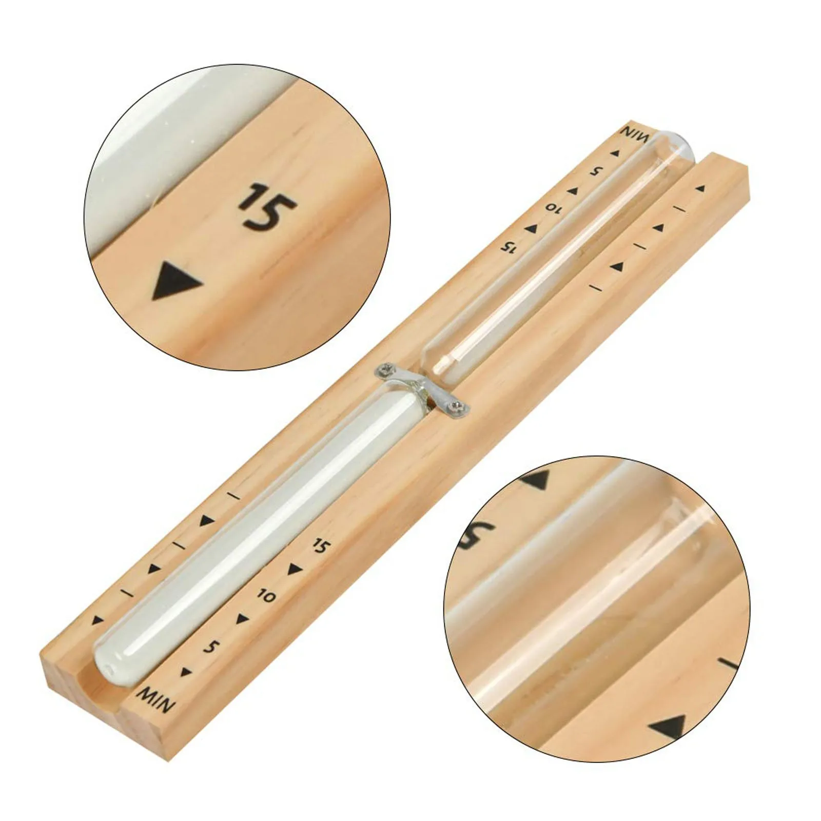 

40#Wooden Sauna Hourglasses Wall Mounted Rotating 15mins Sandglass Clock White Sand Timer for Home Store Use Timing Clock