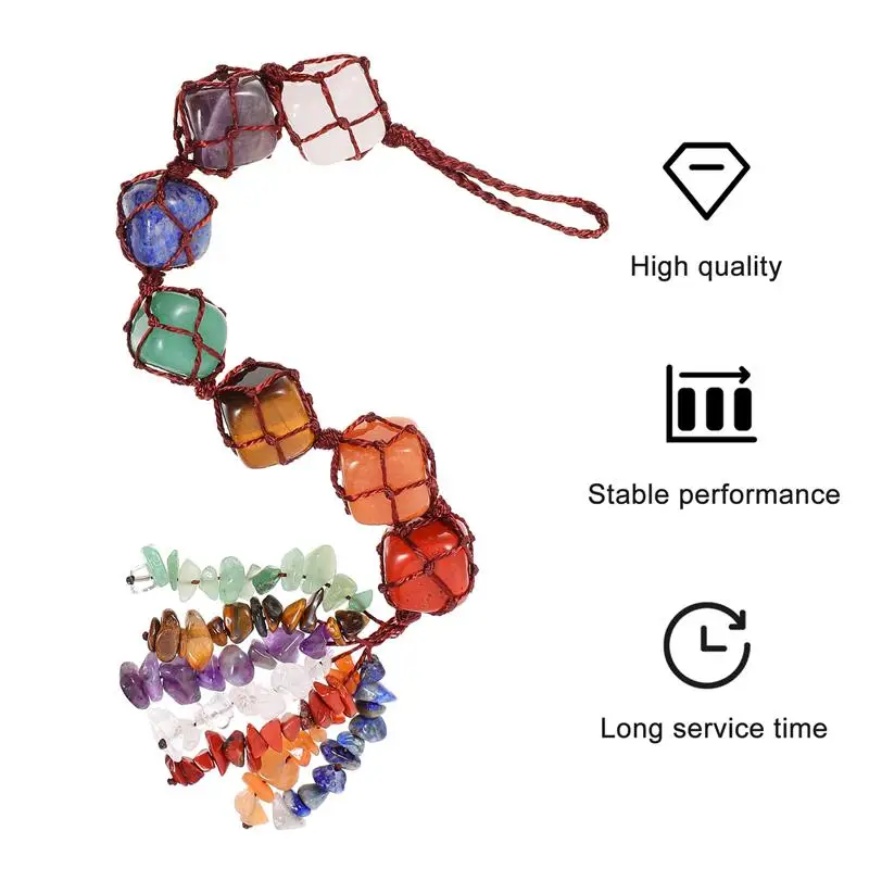 

1Pc Natural Chakra Pendant Irregular Stone Car Pendant Ornament Home Hanging Ornaments Random Color