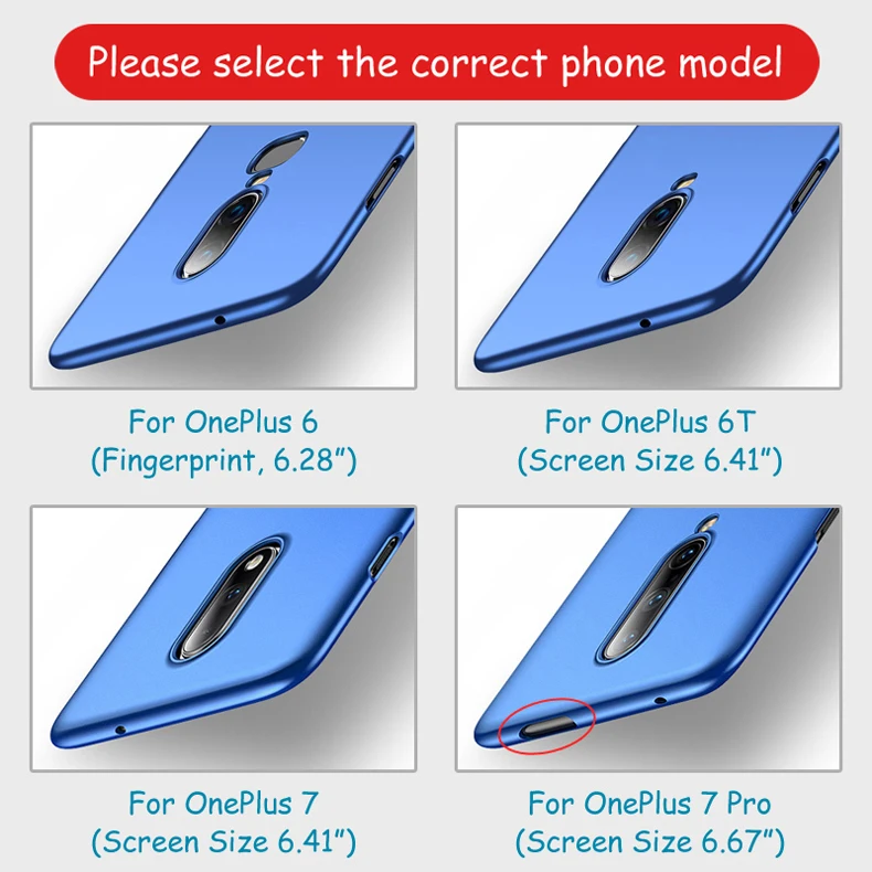 Для OnePlus 7 Pro Чехол MSVII Жесткий ПК полная защита Матовый чехол Ультратонкий с матовой поверхностью чехол для OnePlus7 OnePlus 7 6 6T чехол