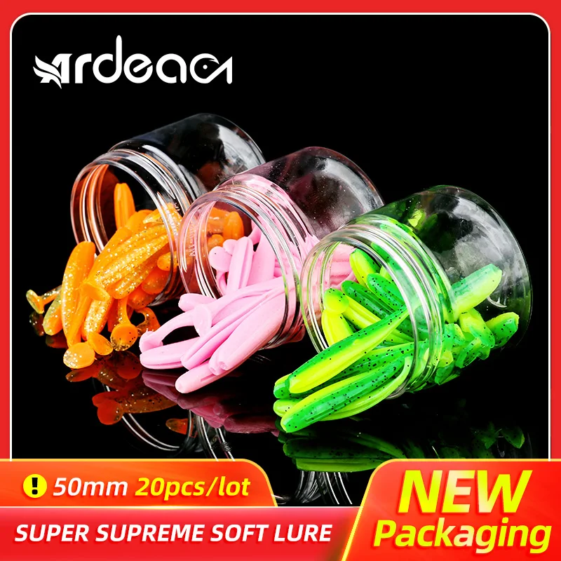 

Ardae fishing lure 30pcs 50mm 1g T-tail Wobblers Silicone relax shark Artificial Double Color Baits bass perch leurre souple