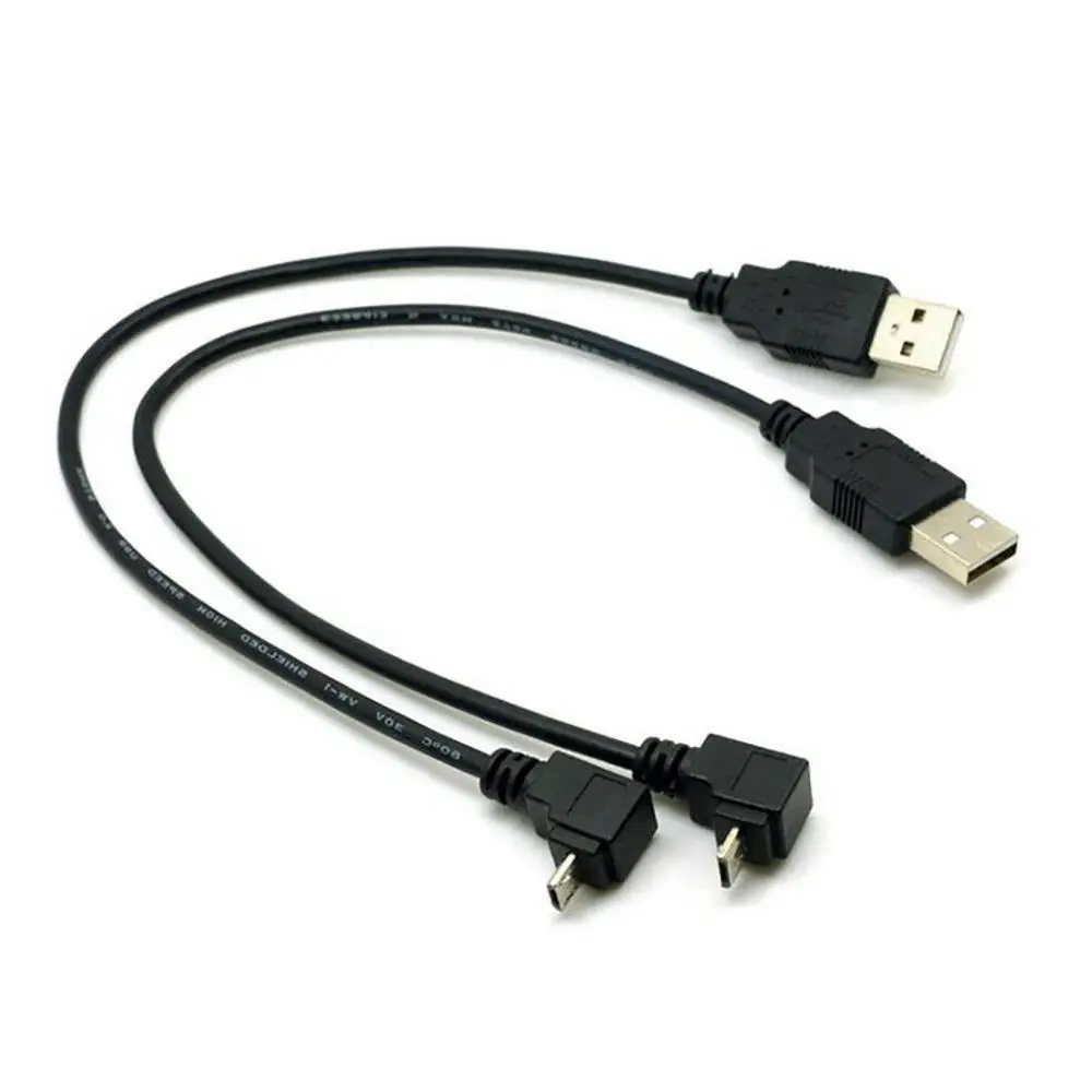1 шт. 27 см Прямоугольный Преобразователь USB 2 0 штекер на 90 градусов влево микро