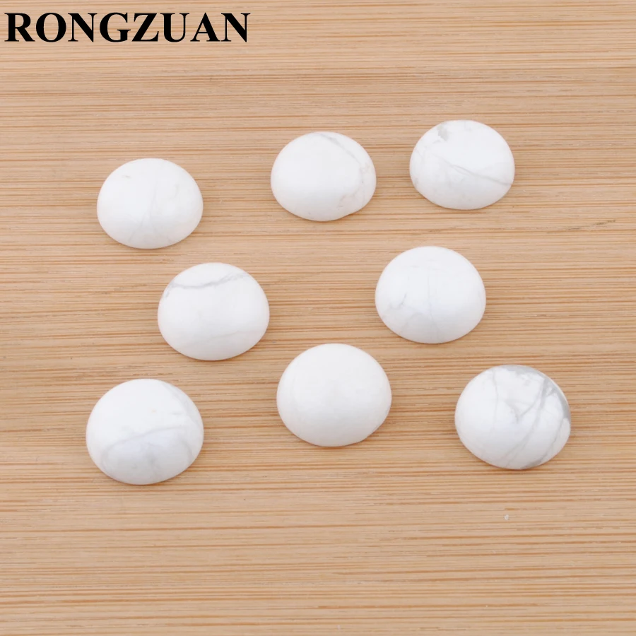 

20 шт. камень Кабошон Кабины без отверстия 14 мм белый бирюзы круглые бусины с плоской задней стороной для Fit серьги-гвоздики, аксессуары для изготовления ювелирных изделий, TU3345