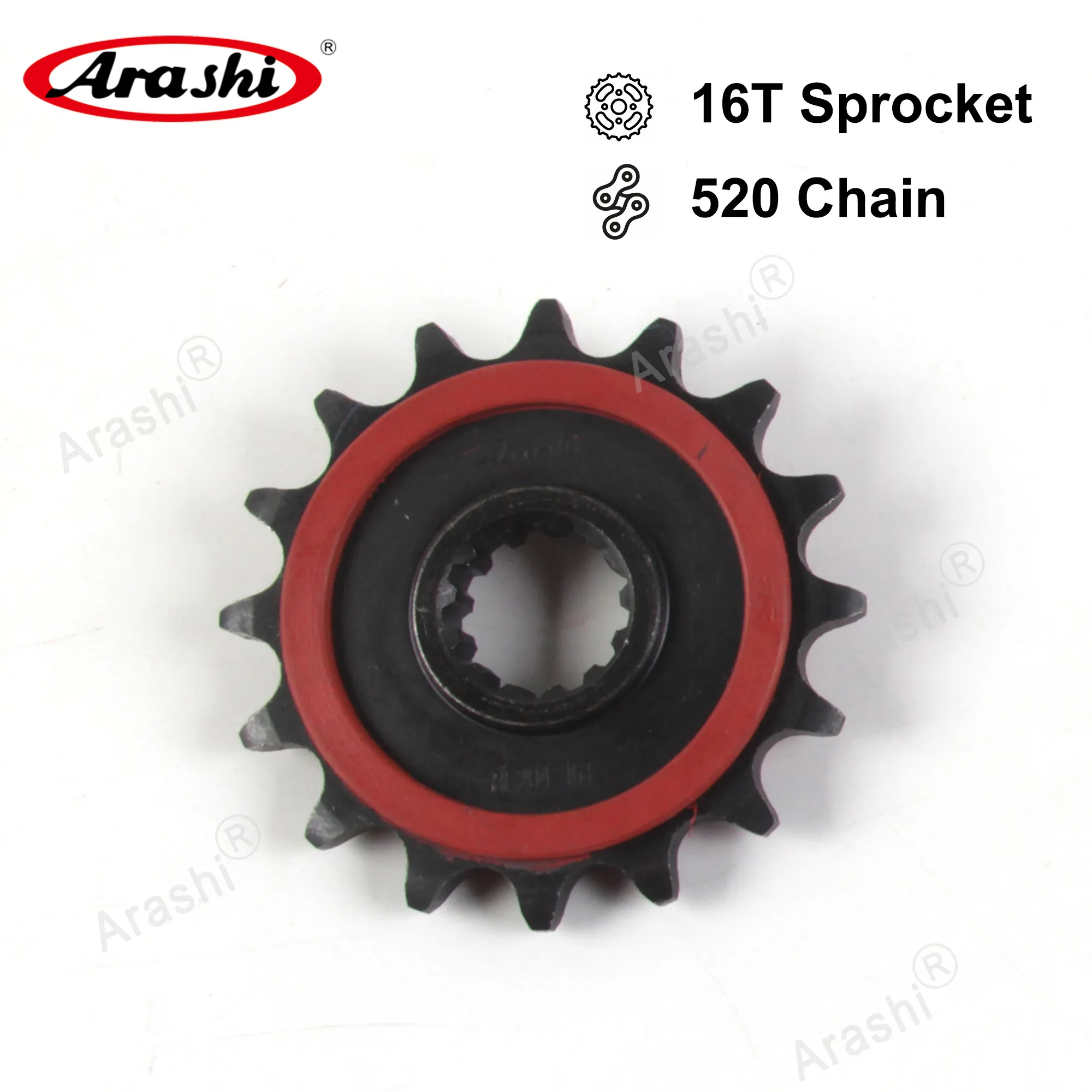 

Arashi 16T 520 Rubber Cushioned Front Sprocket For YAMAHA FZ6 / FZ6R 2009 2010 2011 2012 2013 2014 2015 - 2017 Chain Sprockets