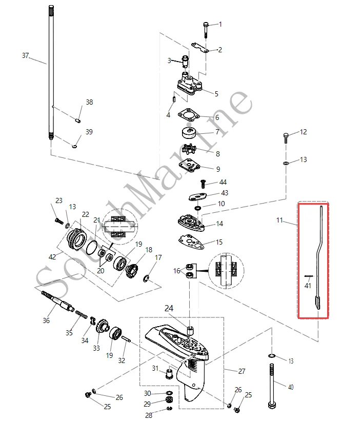 Лодочный двигатель быстросъемная камера для подвесного 4-тактного мотора Parsun HDX F4
