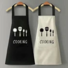 Кухонный фартук фартуки для приготовления еды для шеф-повара с карманами, водонепроницаемый полиэстеровый маслостойкий тканевый фартук для мужчин и женщин, для барбекю и кухни