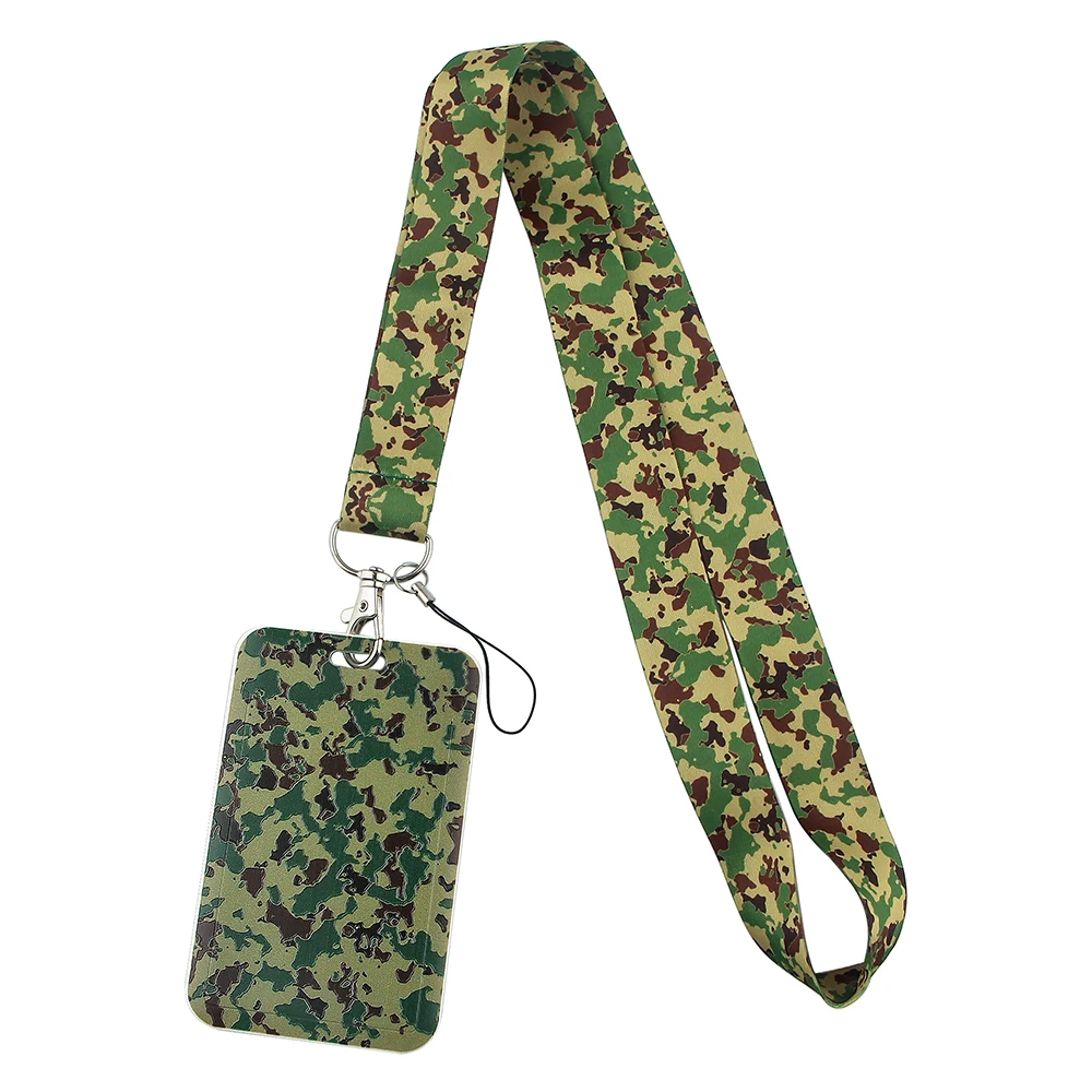 

DZ1575 Camouflage Key lanyard Key Chain Personalise Office ID Card Pass Gym Mobile Phone Key Ring Badge Holder Men Jewelry Gifts