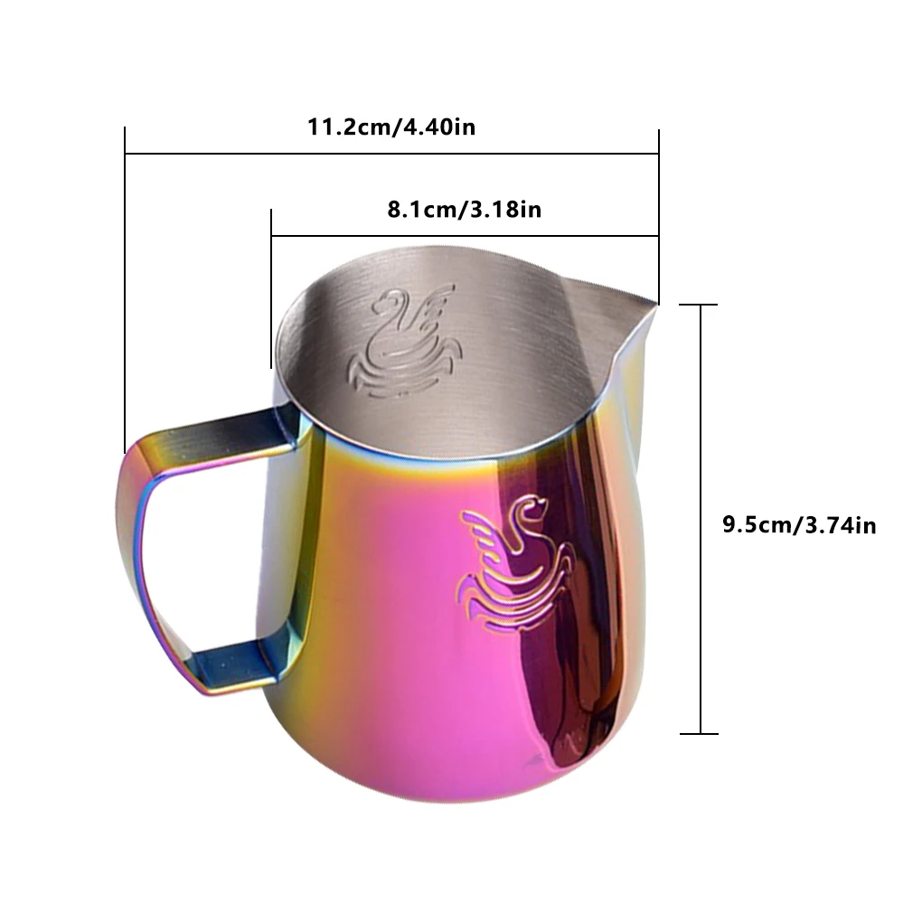 

Stainless Steel Coffee Frothing Pitcher Pink Thicken 400ML/600ML Milk Jug Cream Frother Pitcher Latte Art Cup Bar Accessories
