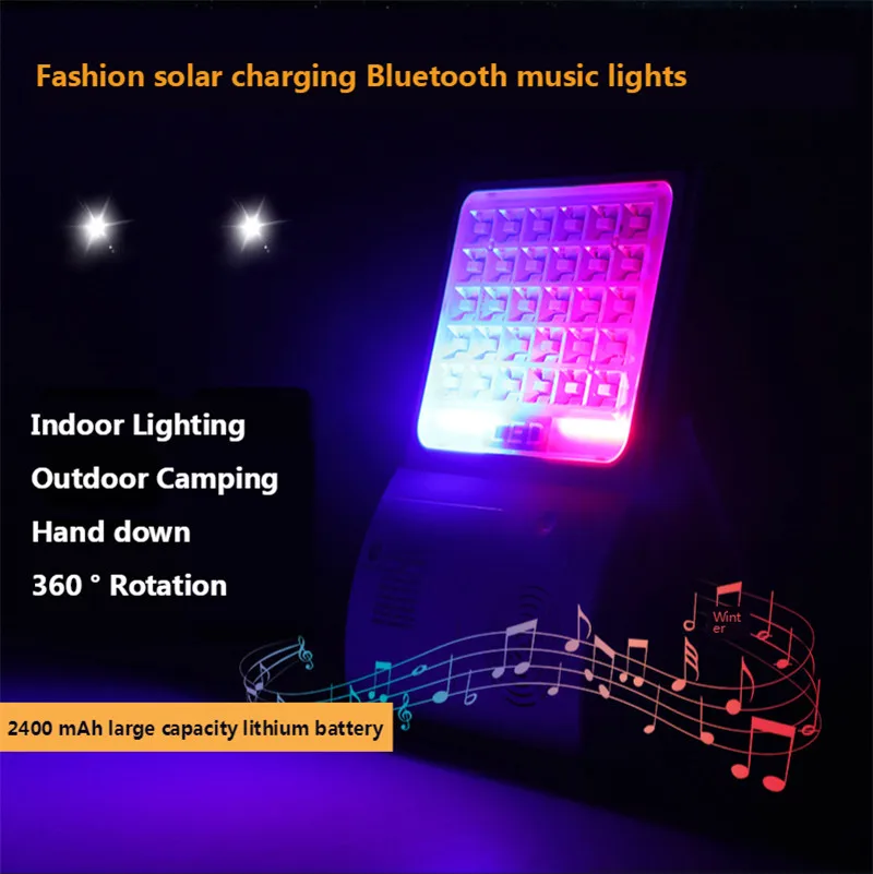 

Solar Bluetooth Music Lamp 20W Indoor and Outdoor 0 Electricity Bill Bluetooth Audio Emergency Light Portable Reading camping