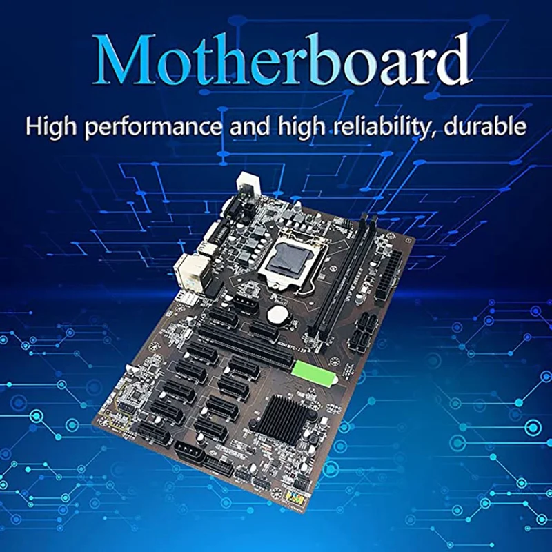 Материнская плата B250 BTC для майнинга 12 PCIE слотов LGA1151 DDR4 RAM SATA3.0 USB3.0 с процессором
