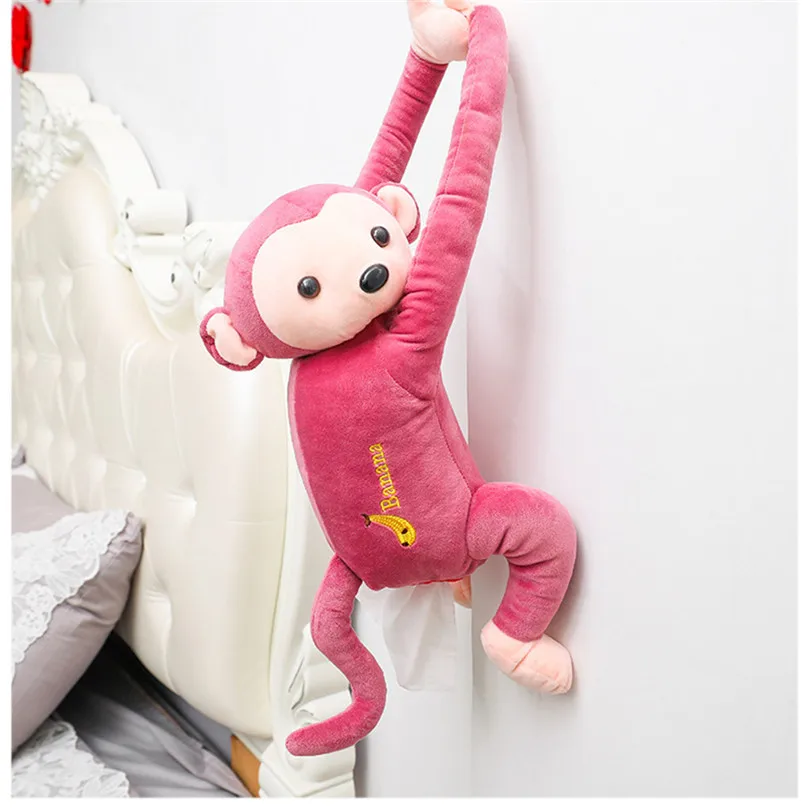 Cartoon Tissue Box Cover Case Napkin Holder Plush Car Monkey Animal Hanging Decor Wedding | Дом и сад