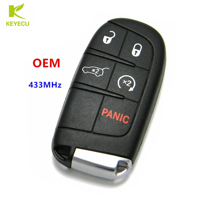 KEYECU OEM Автозапуск дистанционного брелок 5 Кнопка бесконтактных смарт-ключ для Jeep Grand Cherokee(FCC, аддитивного цветового пространства(ID: M3N-40821302 P/N: 68143505